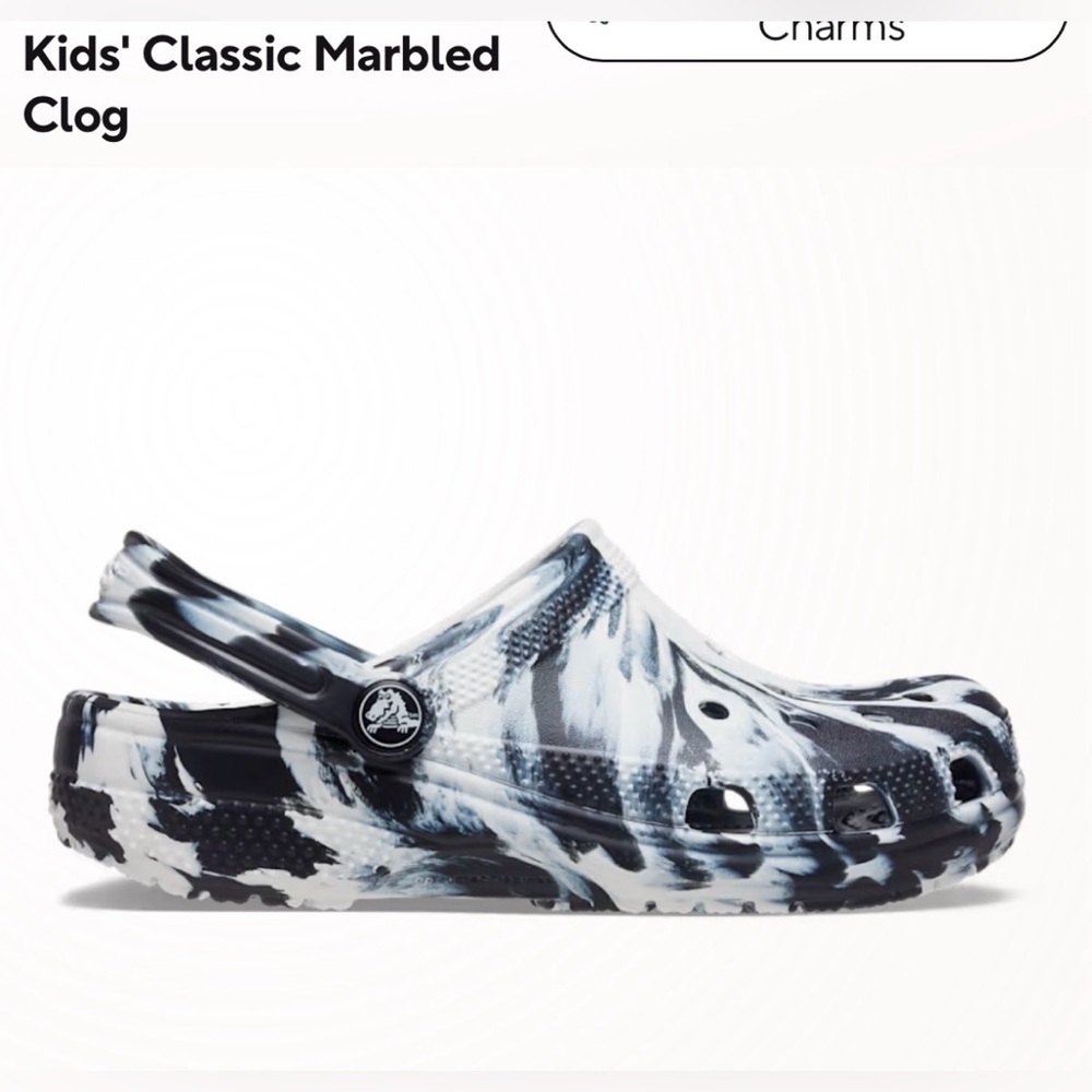 CROCS Kids' Classic Marbled Clog - Black & White size 11